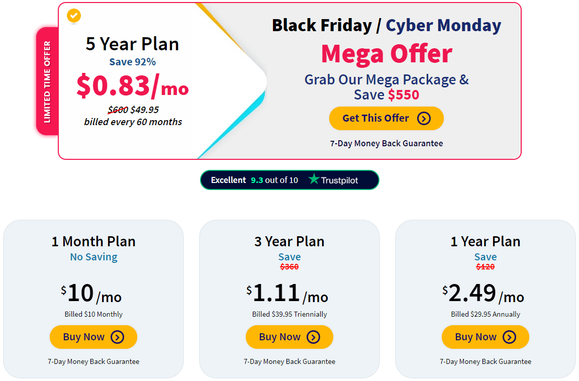 FastestVPN Pricing - Black Friday and Cyber Monday