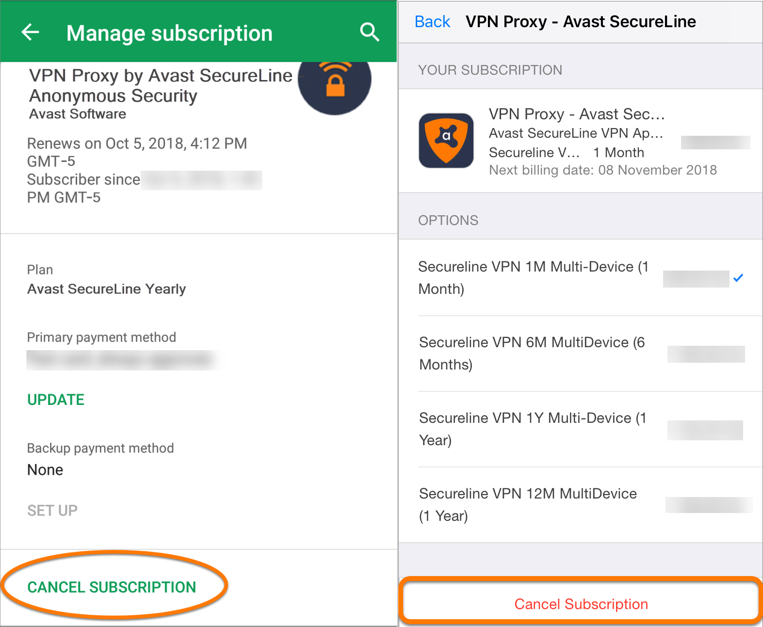 How to cancel Avast VPN on mobile