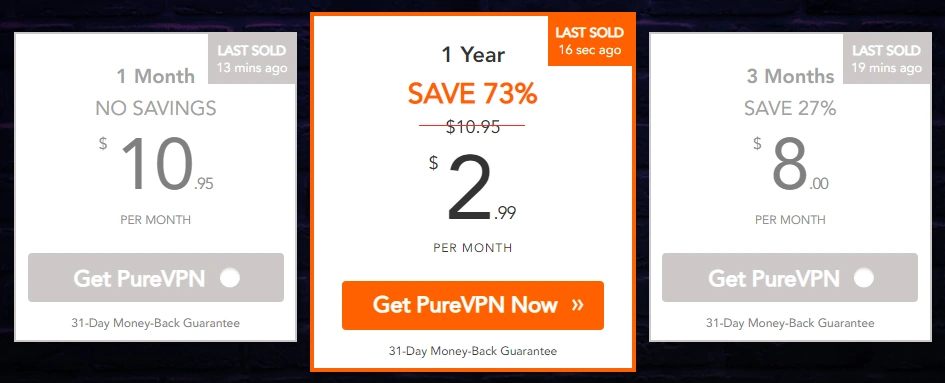 PureVPN Pricing - Black Friday and Cyber Monday